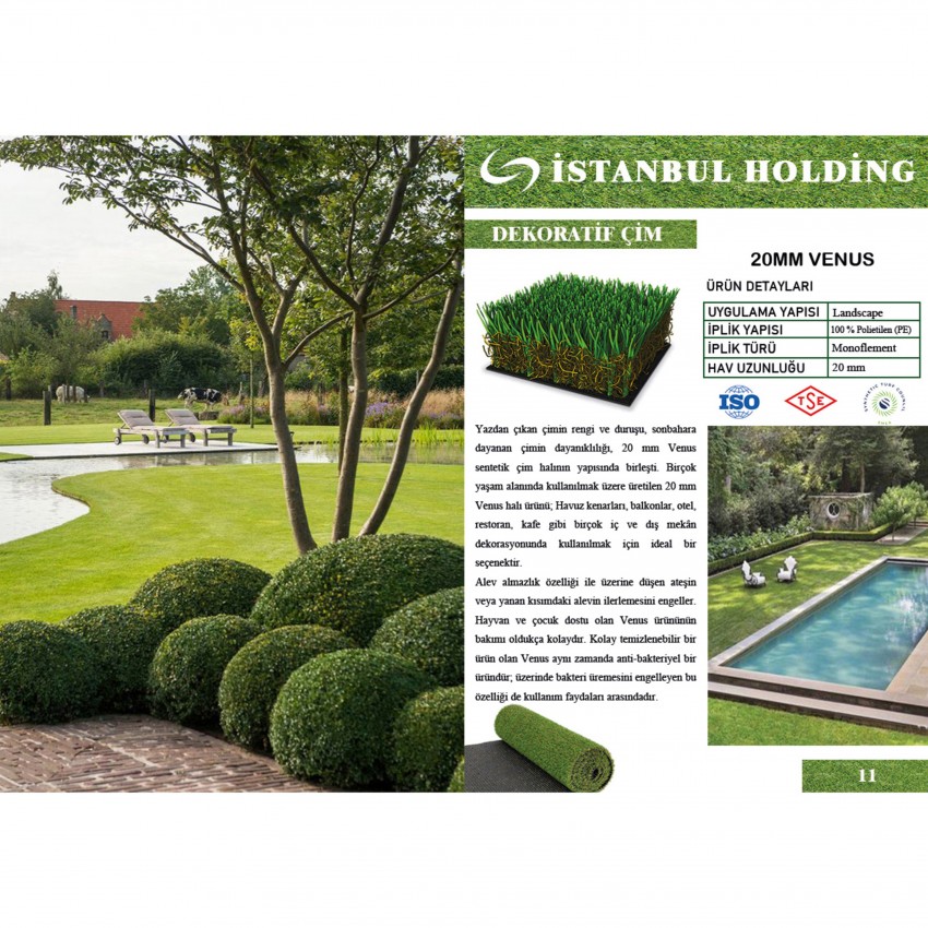 Kompozit Ürünler Çim Halı Neptune Green 20mm