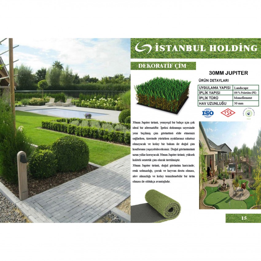 Kompozit Ürünler Çim Halı Mars Green 25mm