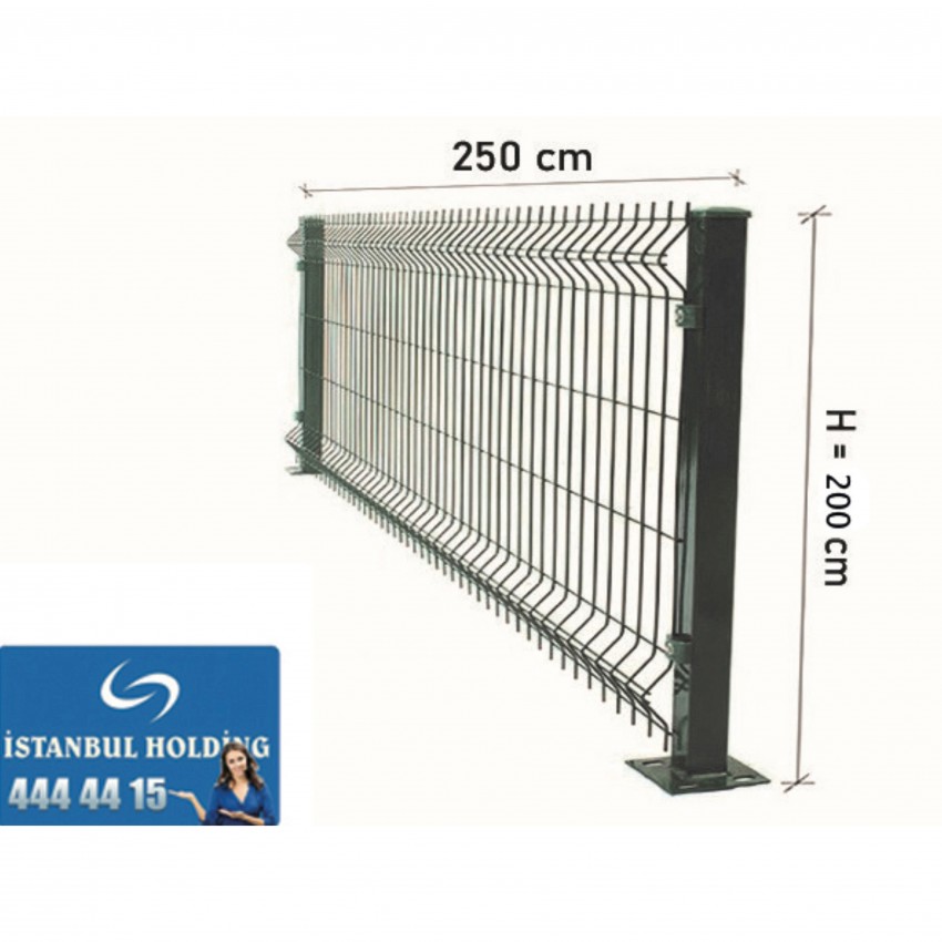 Kompozit Ürünler 150 * 250 Cm Boyutunda Panel Çit Takım Fiyat
